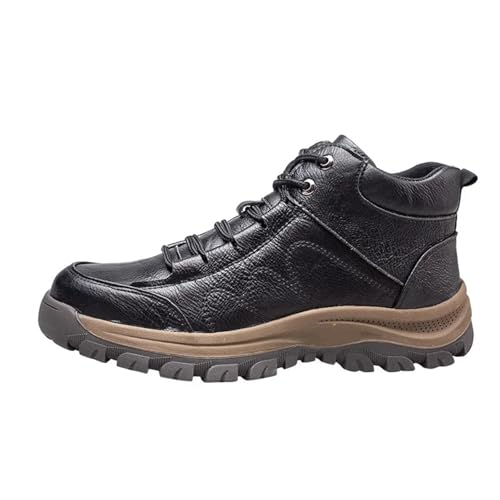 ZFIHAV Arbeitsschuhe Sicherheitsarbeitsstiefel Stahlkappe Durchstichsichere, unzerstörbare Sicherheitsschuhe Bauschweißarbeitsstiefel Arbeitsstiefel(Black,45) von ZFIHAV