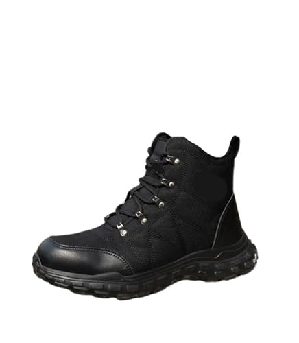 ZFIHAV Arbeitsschuhe Stahlkappe rutschfeste Sicherheitsschuhe for Männer for die Arbeit Anti-Samashing Anti-Pannen Hombre Stiefel Plattform Outdoor(Black,46(US11.5)) von ZFIHAV