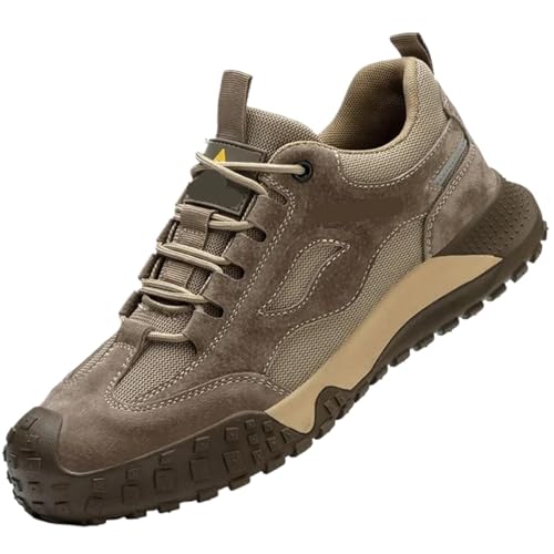 ZFIHAV Arbeitsschuhe Stahlkappenschuhe for Männer, Sicherheitsstiefel mit Verbrühungs- und Schlagschutz sowie durchstichsichere Herrenschuhe(Khaki,41) von ZFIHAV