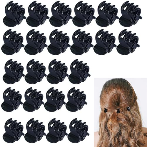 Haarspangen, 24 Stück Mini-Haarspangen, Haarspangen, Haarspangen, rutschfest, für Damen, kleine Haarspangen, geeignet für Mädchen und Damen (schwarz) von ZFLYXIAOHUA