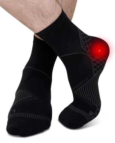 ZFSOCK KompressionSocken Herren Damen für Plantarfasziitis: Orthopädische Neuropathie Socken für Ferse, Knöchel und Fußgewölbe Unterstützung lindern Arthritis Achillessehne Schwarz 47-50 XL von ZFSOCK