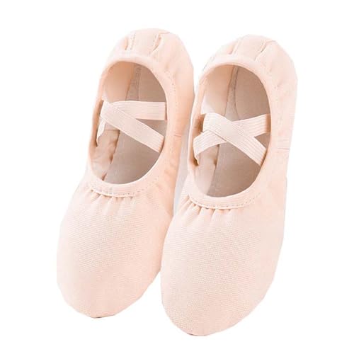 ZFUNKQ Ballettschuhe für Mädchen, Damen, Tanzschuhe, Ballerinas, Kinder, Kleinkinder, Leder, Ballett, Tanz, Slipper, Yoga-Schuhe, nude, 29 EU von ZFUNKQ