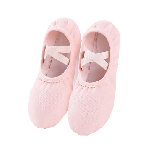 ZFUNKQ Ballettschuhe für Mädchen, Damen, Tanzschuhe, Ballerinas, Kinder, Kleinkinder, Leder, Ballett, Tanz, Slipper, Yoga-Schuhe, rose, 17 EU von ZFUNKQ