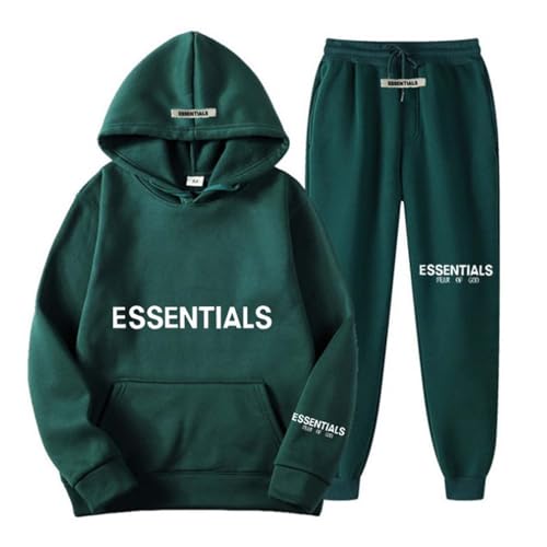 ZFUNKQ Hoodie und Jogginghose Set Damen Herren Trainingsanzug Set Langarm Jogginganzug 2 Teilig Herbst Paar Brief Sweatsuit, grün, 38 von ZFUNKQ