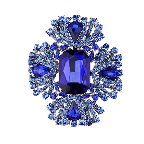 ZFZL Brosche Frauen Hochzeit Diamante Kristall Broschen Brosche Pin Blau Schmuck Kleidungsstück Zubehör (Farbe: A, Größe: Einheitsgröße) von ZFZL