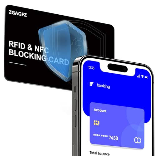 RFID-blockierende Karte, kontaktlose NFC-Debit-Kreditkarte, Reisepassschutz, RFID-Kartenblocker für Männer und Frauen, 2 Stück (schwarz), Schwarz, Blockingcard - Schwarz, 6 Stück von ZGAGFZ