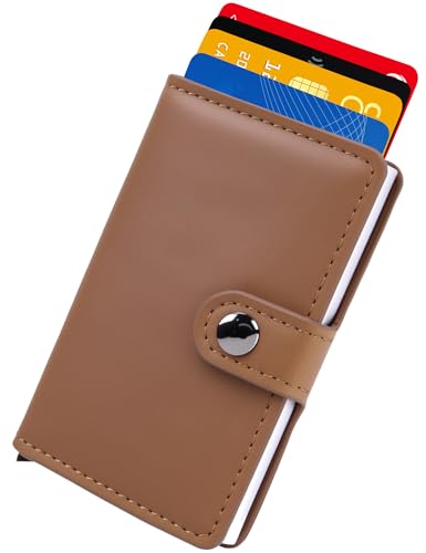 ZGAGFZ RFID-blockierende Brieftasche, RFID-blockierende Pop-Up-Karten-Geldbörse, minimalistische Herren-Geldbörse, 8 Karten, schlanke, kompakte Brieftasche mit Geldklammer und Ausweisfenster, Braun ZGAGFZ RFID-blockierende Brieftasche, RFID-blockierende Pop-Up-Karten-Geldbörse, minimalistische Herren-Geldbörse, 8 Karten, schlanke, kompakte Brieftasche mit Geldklammer und Ausweisfenster, Braun von ZGAGFZ