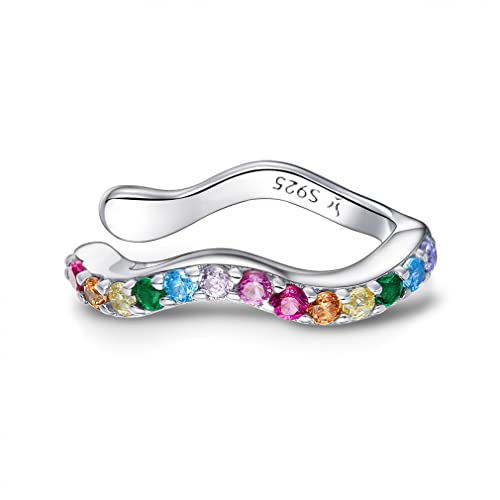 1 Stück Regenbogenfarben Zirkon Elf Ohrmanschette Clip Ohrring für Frauen Schmuck von ZGBQHQN