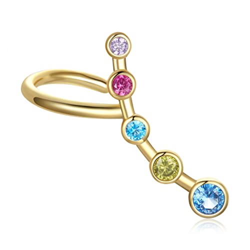 1 Stück farbenfrohe Multiple Zirkonium-Ohr-Nadel-Licht-Ohrring für Frauen Ohrmanschettenschmuck von ZGBQHQN