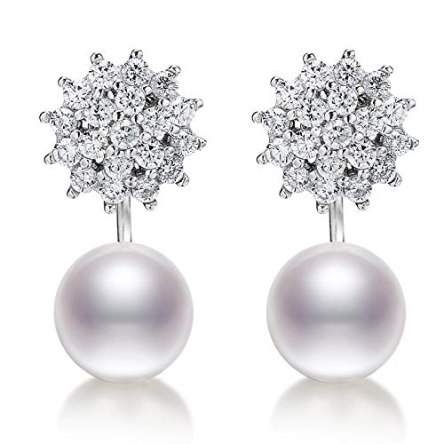 8-9 mm Perlenohrringe Real 925 Schneeflockenperlenohrringe für Frauen in China von ZGBQHQN