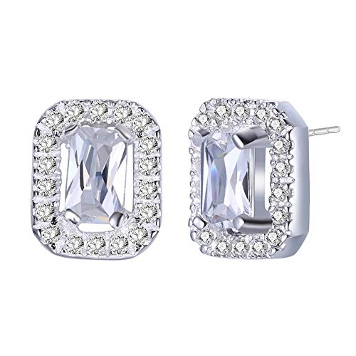 925 Schmuckohrringe für Frauen Geometry Square 5A Kubikzirkonias Gestüt Ohrring Senden Sie Freundin von ZGBQHQN