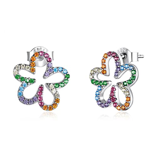 Buntes Pferdebutter Ohrring Regenbogen Herzstar Moon Ohrringe für Frauen Schmuck von ZGBQHQN