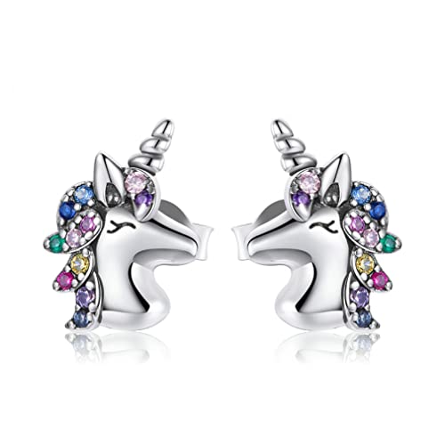 Buntes Pferdebutter Ohrring Regenbogen Herzstar Moon Ohrringe für Frauen Schmuck von ZGBQHQN