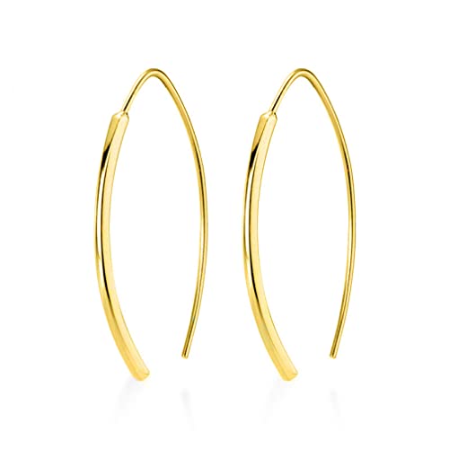 Glatter Stick Moon Hoop Ohrring für Frauen 925 Schmuck von ZGBQHQN