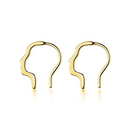 Glatter Stick Moon Hoop Ohrring für Frauen 925 Schmuck von ZGBQHQN