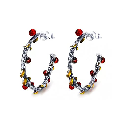 Herbstpflanze verwelkte Baumblätter Reifen Ohrringe für Frauen Ohrringe Schmuck von ZGBQHQN