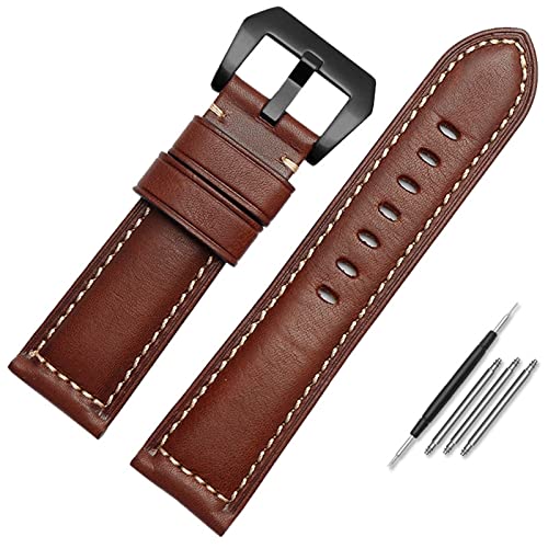 Leder Uhrenband für Männer, geeignet für Panerai Seiko Citizen Jeep Italienische Leder Uhrenkette 22 mm 24 mm 26mm Uhrenbandbänder von ZGBQHQN