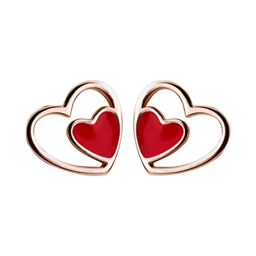 Schmuck Frauen winzige kleine Herzstolder Ohrringe Liebe für Dame von ZGBQHQN