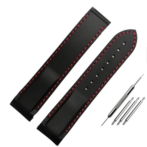 ZGBQHQN 20 mm 22 mm gebogene Schnittstelle Gummi -Silikon -Uhrenbänder für Omega Seamaster 300 Speedmaster -Gurtbänder von ZGBQHQN