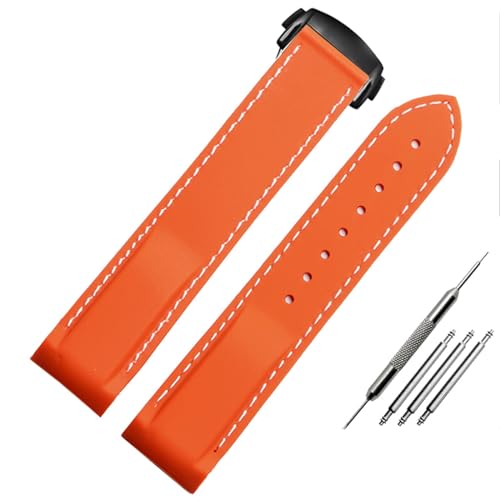 ZGBQHQN 20 mm 22 mm gebogene Schnittstelle Gummi -Silikon -Uhrenbänder für Omega Seamaster 300 Speedmaster -Gurtbänder von ZGBQHQN