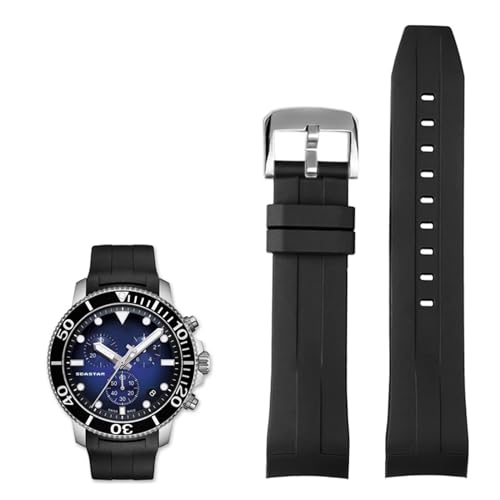 ZGBQHQN 22mm Silikon Uhrenbänder für Tissot T120417 T120407 Quarz Zifferblatt Gummi -Sport Männer Watch Watchband wasserdicht von ZGBQHQN