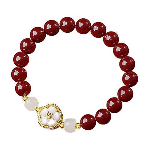 ZGBQHQN Cincinnabar Armband Frauen Gold Sandleben Jahr Nationales Wind Pfirsich Blüte Armband von ZGBQHQN