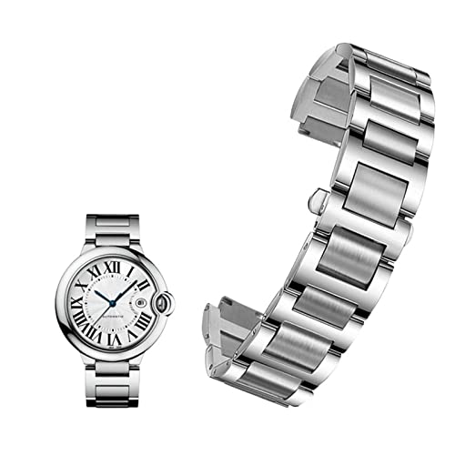 ZGBQHQN Edelstahl Lug End Watchband für Ballon Bleu Serie 20 * 12mm 18 * 11mm 14 * 8mm W6920046 Straps Frauen Männer Armband von ZGBQHQN