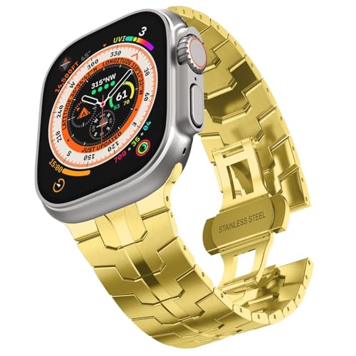 ZGBQHQN Edelstahlband für Ultra 2 Band 49 mm 45 mm 44 mm 42 mm, Metallgurt mit Faltverschluss für Serie 9 8 7 6 5 4 3 2 1 Ultra/Ultra 2 Männer von ZGBQHQN