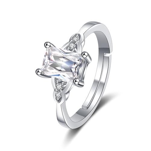 ZGBQHQN Elegant Sweet 925 Verstellbarer Ring Weihnachten Ins Stil für Frauen Geburtstagsgeschenk Einfache trendige Schmuck Engagement Geschenk von ZGBQHQN