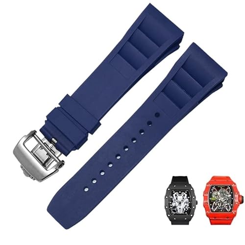 ZGBQHQN Gummi-Silikon-Uhrengurt für Richard Mille RM011-Serie Silicon Tape Accessoires Herren Uhrengurt 25-20mm von ZGBQHQN