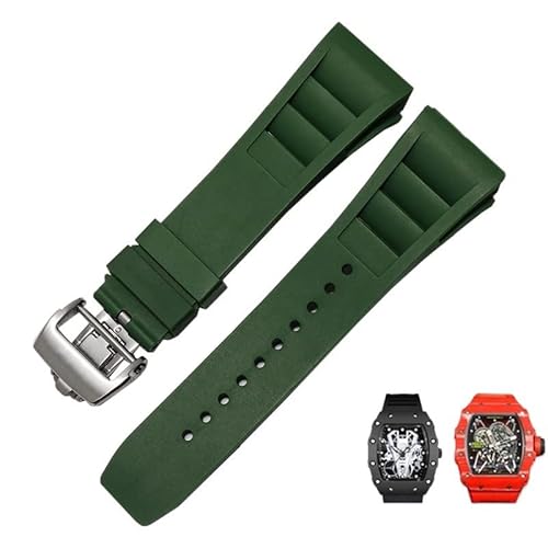 ZGBQHQN Gummi-Silikon-Uhrengurt für Richard Mille RM011-Serie Silicon Tape Accessoires Herren Uhrengurt 25-20mm von ZGBQHQN