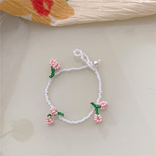 ZGBQHQN Koreanisch handgefertigt gewebte Obstkragen Halskette für Frauen Neuheit Bohemian süßes Perlen Blumen Halshorn Frauen Geschenkschmuck Schmuck von ZGBQHQN