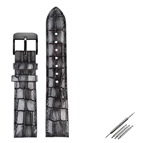 ZGBQHQN Krokodiltextur Kalbsleder Leder Uhrengurt18mm 20mm 22mm Uhrband für Männer Frauen ansehen Band solide Schnalle von ZGBQHQN