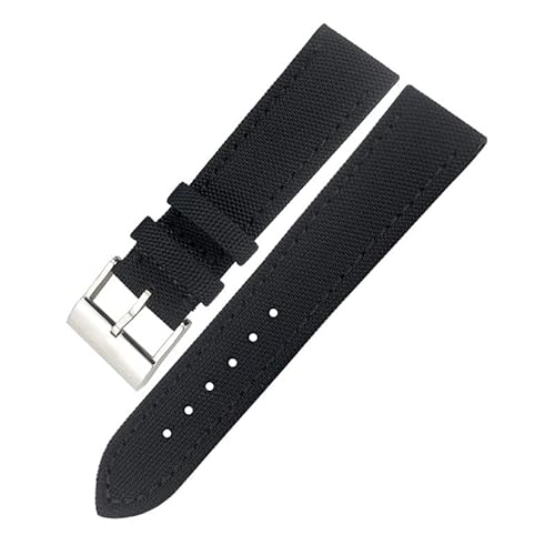 ZGBQHQN Nylon Fabric Watchband 22 mm für avenger schwarze graue Leinwand Leder Watch Armband Schnalle Armband Männer von ZGBQHQN