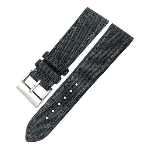 ZGBQHQN Nylon Fabric Watchband 22 mm für avenger schwarze graue Leinwand Leder Watch Armband Schnalle Armband Männer von ZGBQHQN