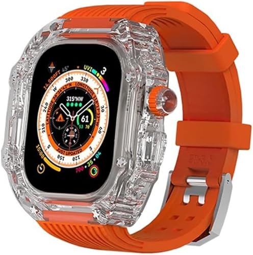 ZGBQHQN Transparent Crystal Watch Case Fluor Gummiband , für Serie Ultra 9 8 7 6 5 Se 45 mm 44 mm Ersatz , Clear Watch Case Gurt Mod Kit Zubehör ZGBQHQN Transparent Crystal Watch Case Fluor Gummiband , für Serie Ultra 9 8 7 6 5 Se 45 mm 44 mm Ersatz , Clear Watch Case Gurt Mod Kit Zubehör von ZGBQHQN