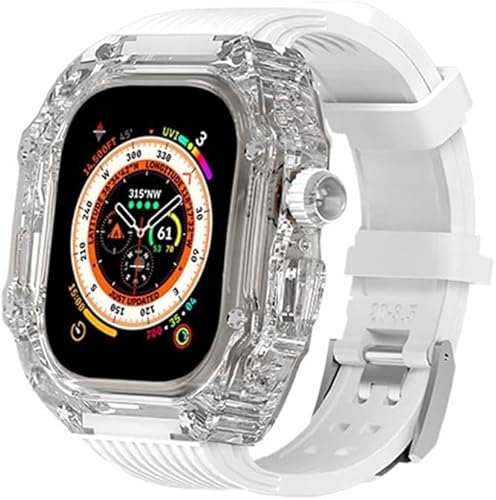 ZGBQHQN Transparent Crystal Watch Case Fluor Gummiband , für Serie Ultra 9 8 7 6 5 Se 45 mm 44 mm Ersatz , Clear Watch Case Gurt Mod Kit Zubehör ZGBQHQN Transparent Crystal Watch Case Fluor Gummiband , für Serie Ultra 9 8 7 6 5 Se 45 mm 44 mm Ersatz , Clear Watch Case Gurt Mod Kit Zubehör von ZGBQHQN
