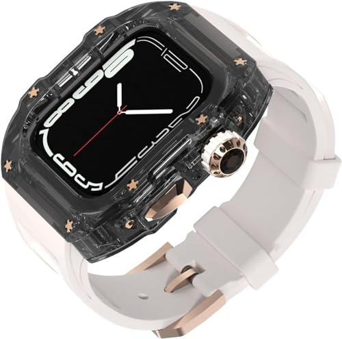 ZGBQHQN Transparent Watch Case Gummiband -Mod -Mod -Kit , für 44 mm 45 mm , Clear Watch Case Sport atmungsaktives Riemen , für die Serie 8/7/6/5/4/SE Ersatzzubehör ZGBQHQN Transparent Watch Case Gummiband -Mod -Mod -Kit , für 44 mm 45 mm , Clear Watch Case Sport atmungsaktives Riemen , für die Serie 8/7/6/5/4/SE Ersatzzubehör von ZGBQHQN