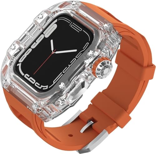 ZGBQHQN Transparent Watch Case Gummiband -Mod -Mod -Kit , für 44 mm 45 mm , Clear Watch Case Sport atmungsaktives Riemen , für die Serie 8/7/6/5/4/SE Ersatzzubehör ZGBQHQN Transparent Watch Case Gummiband -Mod -Mod -Kit , für 44 mm 45 mm , Clear Watch Case Sport atmungsaktives Riemen , für die Serie 8/7/6/5/4/SE Ersatzzubehör von ZGBQHQN