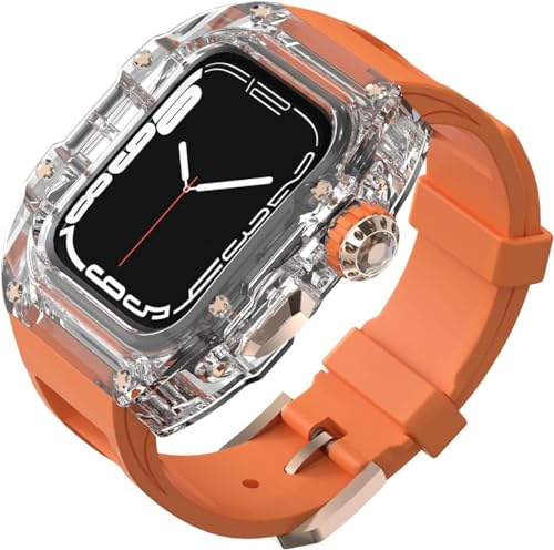 ZGBQHQN Transparent Watch Case Gummiband -Mod -Mod -Kit , für 44 mm 45 mm , Clear Watch Case Sport atmungsaktives Riemen , für die Serie 8/7/6/5/4/SE Ersatzzubehör ZGBQHQN Transparent Watch Case Gummiband -Mod -Mod -Kit , für 44 mm 45 mm , Clear Watch Case Sport atmungsaktives Riemen , für die Serie 8/7/6/5/4/SE Ersatzzubehör von ZGBQHQN