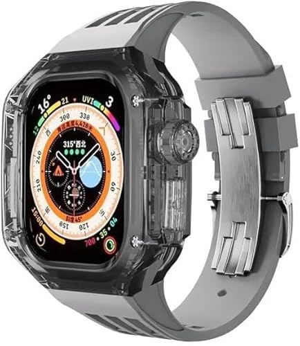 ZGBQHQN Transparent Watch Case Gummiband -Mod -Mod -Kit ， für Ultra 49 mm ， RM Clear Watch Case Sport atmungsaktives Riemen ， für Serie 8 49mm Ersatzzubehör von ZGBQHQN