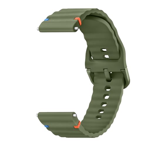 ZGCE Uhrenarmband 22mm 20mm, Silikon Uhrenarmbänder für Damen Herren, Atmungsaktives Wasserdichtes Wellenförmiges Armband, Ersatzarmband mit Schnellverschluss, (20mm Olivgrün) von ZGCE