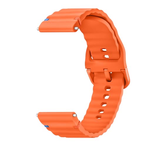 ZGCE Uhrenarmband 22mm 20mm, Silikon Uhrenarmbänder für Damen Herren, Atmungsaktives Wasserdichtes Wellenförmiges Armband, Ersatzarmband mit Schnellverschluss, (20mm Orange) von ZGCE