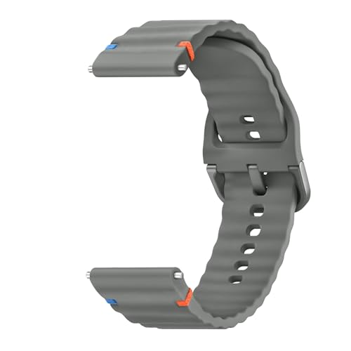 ZGCE Uhrenarmband 22mm 20mm, Silikon Uhrenarmbänder für Damen Herren, Atmungsaktives Wasserdichtes Wellenförmiges Armband, Ersatzarmband mit Schnellverschluss, (22mm Dunkelgrau) von ZGCE