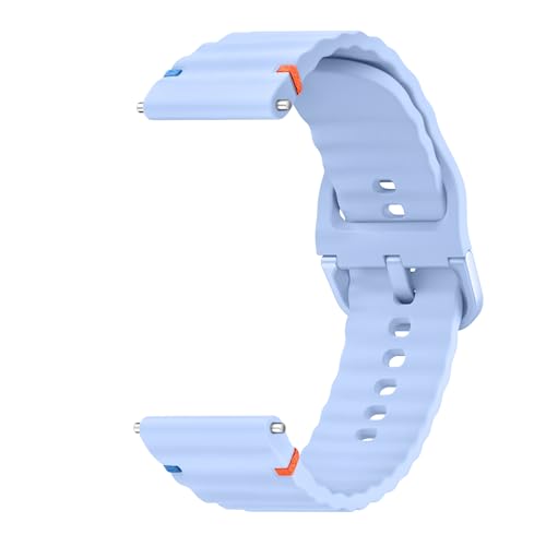 ZGCE Uhrenarmband 22mm 20mm, Silikon Uhrenarmbänder für Damen Herren, Atmungsaktives Wasserdichtes Wellenförmiges Armband, Ersatzarmband mit Schnellverschluss, (22mm Hellblau) von ZGCE