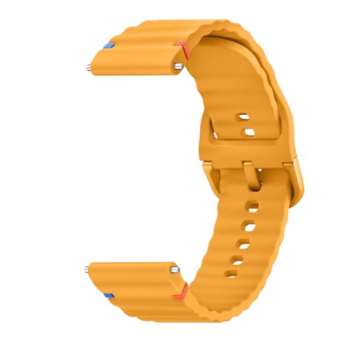ZGCE Uhrenarmband 22mm 20mm, Silikon Uhrenarmbänder für Damen Herren, Atmungsaktives Wasserdichtes Wellenförmiges Armband, Ersatzarmband mit Schnellverschluss, (22mm Kurkuma) von ZGCE
