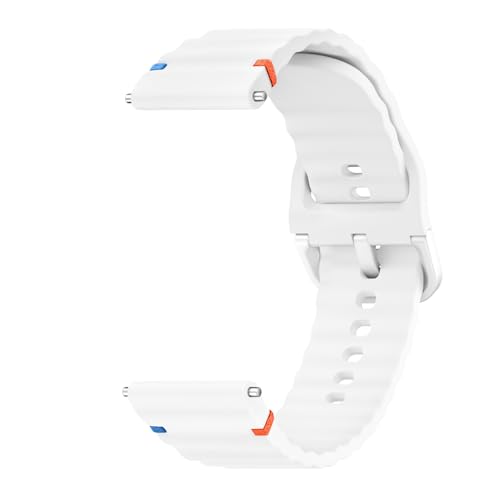 ZGCE Uhrenarmband 22mm 20mm, Silikon Uhrenarmbänder für Damen Herren, Atmungsaktives Wasserdichtes Wellenförmiges Armband, Ersatzarmband mit Schnellverschluss, (22mm Weiß) von ZGCE