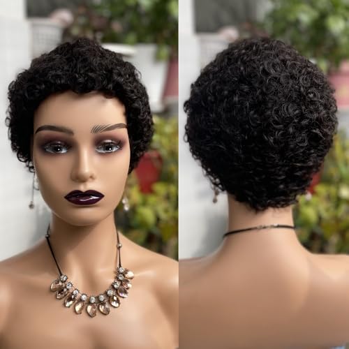 Kurze lockige Perücken für Frauen, Pixie Schnitt Perücke, 6 Zoll kurze Pixie Locken, schwarze Perücke, hitzebeständige Perücke, for den täglichen Gebrauch auf Partys. Kurze lockige Perücken für Frauen, Pixie Schnitt Perücke, 6 Zoll kurze Pixie Locken, schwarze Perücke, hitzebeständige Perücke, for den täglichen Gebrauch auf Partys. von ZGCNDS