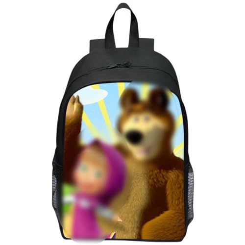 Mädchen und der bär Thema Rucksack für Kinder, Jungen, Schultaschen für Teenager, lässig, High School Bags, Grundschule, 3D Printed School Bag, große Kapazität, Rucksack mit Seitentasche von ZGCXRTO