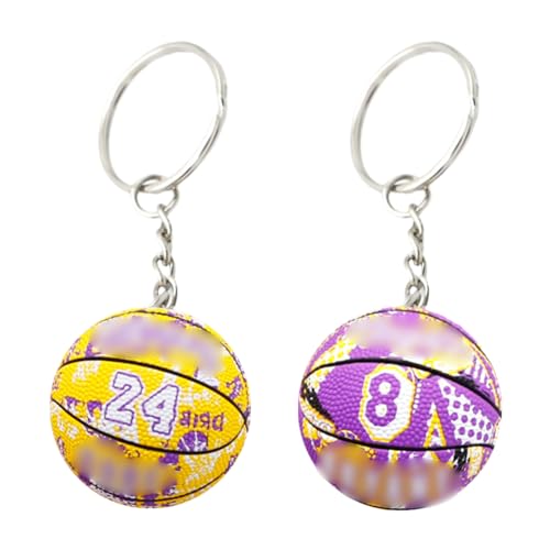 ZGCXRTO 2PCS 3D Basketball Schlüsselanhänger, basketball geschenk schlüsselanhänger, Basketball Schlüsselbund Hängen Sportball Anhänger Schlüsselring, für Souvenirs, Rucksackverzierungen von ZGCXRTO